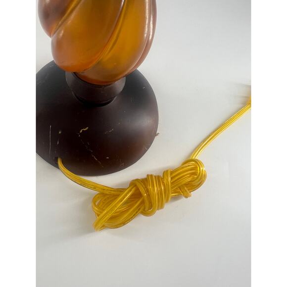 Vintage MCM Lamps Brown Amber Living Room Decor Beige Lamp Shade Set of 2 - Picture 10 of 14